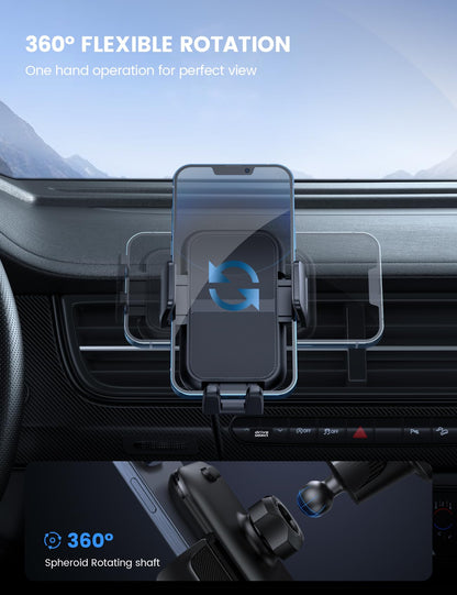 Lamicall Car Phone Holder – Wider Clamp, Metal Hook – Vent Mount for Thick Cases