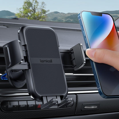 Lamicall Car Phone Holder – Wider Clamp, Metal Hook – Vent Mount for Thick Cases