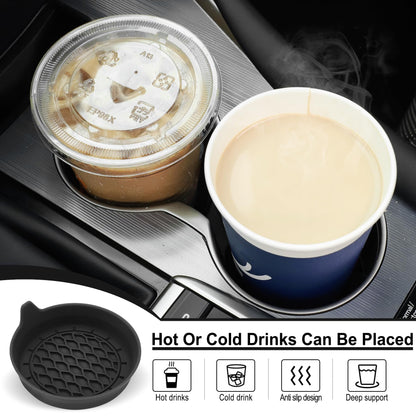 SINGARO Cup Holder Coaster – Silicone, Non-Slip – 4 Pack, Black